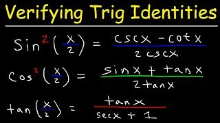 Verifying Trigonometric Identities Using Half Angle Formulas [upl. by Anesusa178]