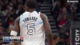 Career Game 317 Anthony Edwards Highlights vs TOR 11212024 [upl. by Haim]