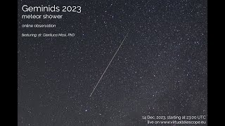 2023 Geminid Meteor shower online observation  14 Dec 2023 [upl. by Tessil]