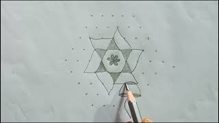 Diwali special rangoli design simple muggu design 9×5 chukkala muggu trending videos [upl. by Sidoeht]