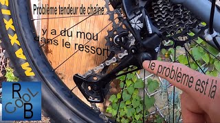 Problème tendeur de chaîne Dérailleur sram 12v VTT XC  Normandie [upl. by Oicanata]