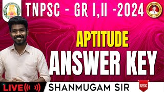 TNPSC Group 2 Answer Key 2024  Aptitude Questions amp Answers [upl. by Diogenes]