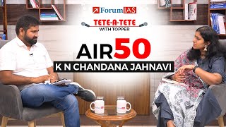 IAS Topper K N Chandana Jahnavi  IAS Rank 50  UPSC Topper 2023  Tete A Tete With A Topper [upl. by Ahtram]