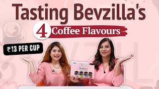 Coffee At ₹13 Per Cup  Reviewing Bevzilla Flavoured Coffee Kit Of 4  Frother  Tried And Tested [upl. by Shiau]