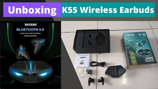 Unboxing Wireless Bluetooth Earbuds  K55 Earbud [upl. by Stoat]