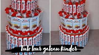 GATEAU CADEAU KINDER 🍫🍫avec du carton CREMAILLERE  BAPTEME  ANNIVERSAIRE  DIY  TUTO [upl. by Nanon]