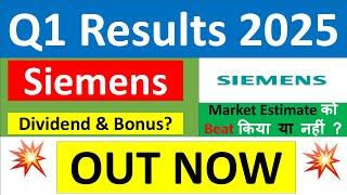 SIEMENS Q1 results 2025  SIEMENS results today  SIEMENS Share News  SIEMENS Share latest news [upl. by Ateiluj]