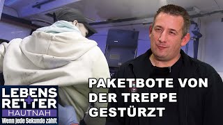 Im Stress Paketzusteller stürzt von Treppe  Lebensretter hautnah  SAT1 [upl. by Benetta]