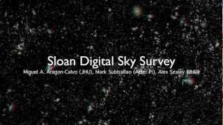 A flight through the Universe by SDSS 3D anaglyph [upl. by Gerdeen]