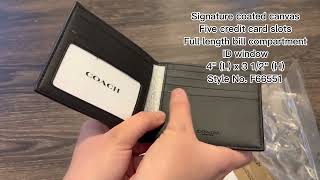 Unboxing ID Billfold Wallet In Signature Canvas unboxing coachoutlet [upl. by Innavoig]