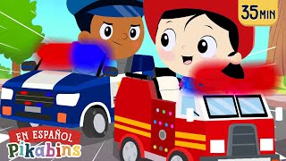 Bombero y Policía Protegen a la Comunidad 🚒 🚔  Pikabins Canciones Infantiles Educativas [upl. by Tod]