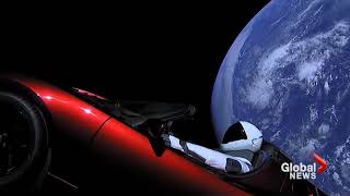 Tesla roadsters Starman on space journey after SpaceX launch [upl. by Ahsal934]