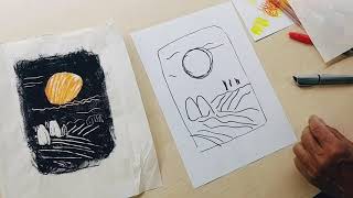 How to make a 2colour Monotype using a simple art room hack by Rob the Art Teacher [upl. by Akemat]