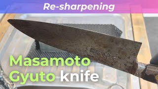 Resharpening a gyuto knifeMasamoto that was requested knife sharpening🔪✨ [upl. by Richardson739]