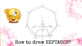 How to draw HEPTAGON  HEPTAGON making trick  Geometric Drawing [upl. by Harrat]