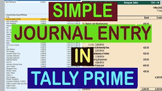 SIMPLE JOURNAL ENTRY IN TALLY PRIME [upl. by Knah]