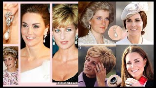 Princess Kate Middleton Vs Princess Dianas jewelry similarities [upl. by Maurey807]