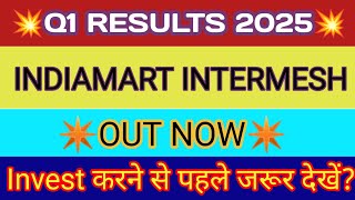 Indiamart Q1 Results 2024 🔴 indiamart Intermesh Results 🔴 Indiamart Share Latest News [upl. by Au]