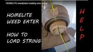 HOMELITE weedeater loading new string [upl. by Eittam]