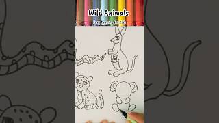 Snake Drawing  How to Draw Animals 6 Types of Animals  Easy Drawing For KidsBeginners 12 [upl. by Melita]