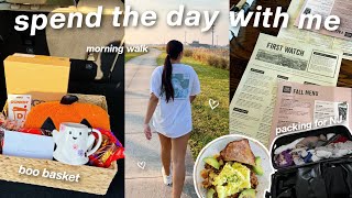 SPEND THE DAY WITH ME packing morning walk boo basket  more [upl. by Yentuoc]