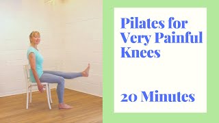 Pilates for Very Painful Knees 20 Minutes of Chair based exercise for Knee Arthritis [upl. by Hselin]