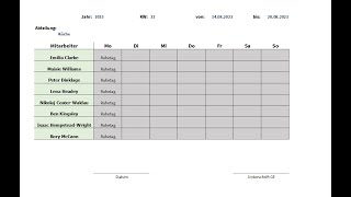 Excel Tips und Tricks für Anfänger Schnell und einfach eine Dienstplan Vorlage erstellen [upl. by Assinna]