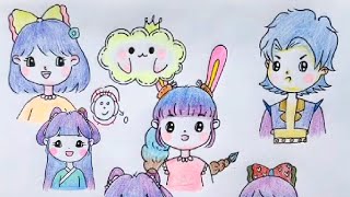 How to Draw a Cute Little Girl and Boy Step by Step Easy Drawings [upl. by Yendyc]