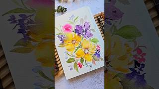 Watercolor florals using Tintoretto brushes watercolorflorals watercolorart [upl. by Arel]