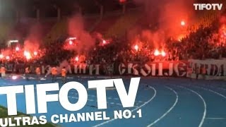 KOMITI  PYROSHOW AGAINST PELISTER 30092012  Ultras Channel No1 [upl. by Otrevlig]