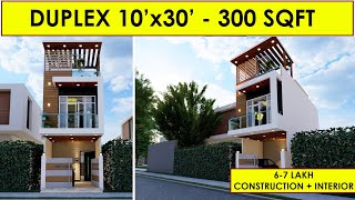 10 x 30 feet 300 Sqft Small Modern House Plan amp Interior Design with Car Parking amp Terrace Garden [upl. by Elyrehc725]