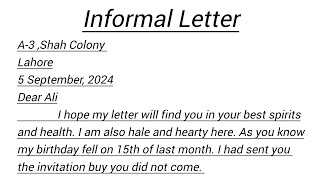 Letter writing  Informal Letter  How to write informal letter in english letter letterwriting [upl. by Yasmin160]