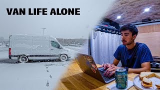 A Silent Snowy Day Living in a Van [upl. by Aynekat]