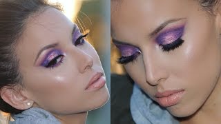 Bold Purple Eyeshadow Tutorial  LustreLux [upl. by Attelrahs]