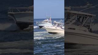 Flurry Of Boats Head Through The Manasquan Inlet [upl. by Tamaru]