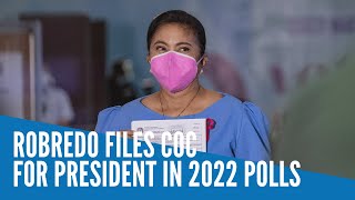 Robredo files COC for president in 2022 polls [upl. by Assertal]