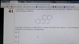 Aula 2341  Cancerígeno Benzopireno na UERJ 2018 [upl. by Nomra564]