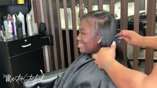 Detailed Silk Press on Natural Hair How to do it [upl. by Thorn637]