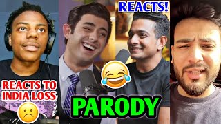 BeerBiceps Reacts to CarryMinati PARODY on him🤣🔥 Speed on India World Cup LOSS Elvish Yadav [upl. by Namus]