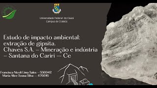 Seminário de Legislação Ambiental EIA EXTRAÇÃO DE GIPSITA  CHAVES SA MINERAÇÃO E INDUSTRIA [upl. by Lebna]