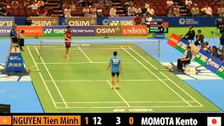 R16  MS  Nguyen Tien Minh vs Momota Kento桃田賢斗  2013 Japan Open [upl. by Ahsiam]