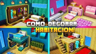 MINECRAFT COMO DECORAR DE FORMA ÉPICA LA HABITACIÓN DE TU CASA  LAS MEJORES HABITACIONES [upl. by Oilla]