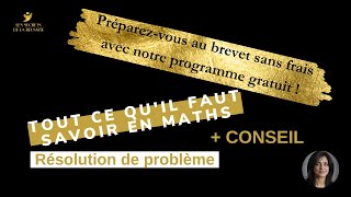 Prépare le Brevet Résolution de problème TOUT ce quil faut savoir en maths  CONSEIL [upl. by Sprung149]