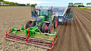 Fully Automated Planting of Brussels Sprouts w 6row TTS Transplanter  Fendt 724  Verdonk [upl. by Agata992]