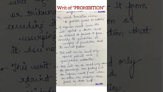 Writ of Prohibition explanation lecture notes Article 32 Constitution Law [upl. by Enelym]