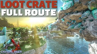 Loot Crate Full Route Path Underwater  Find Blueprints  Flak BPs amp Saddles  Crystal Isles  Ark [upl. by Yaakov382]