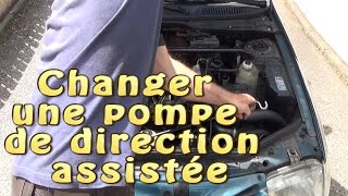 Changer et purger une pompe de direction assistée [upl. by Bartholemy]