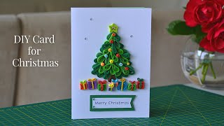 DIY Christmas Card  3D Quilling Christmas Tree 🎄  Step by Step Tutorial [upl. by Curtis]