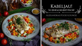 Genialer Trick Du wirst Fisch nie wieder anders zubereiten Kabeljau auf Gemüsesalat Low Carb [upl. by Abert]