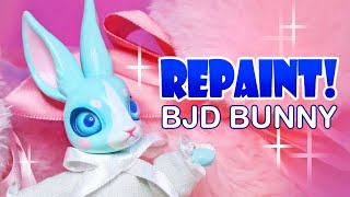 Repaint Easter Bunny BJD My first ball jointed doll from scratch Custom OOAK Doll [upl. by Tager]